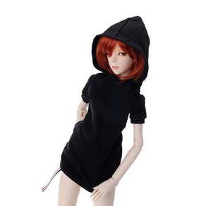 돌모아 구체관절인형의상 56cm 60cm SD13 검정 반팔 후드 원피스 SD - Slip Hood Long-T (Black)