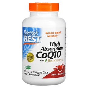 닥터스베스트 CoQ10 바이오페린 함유 100mg 베지캡슐 360정, 1개