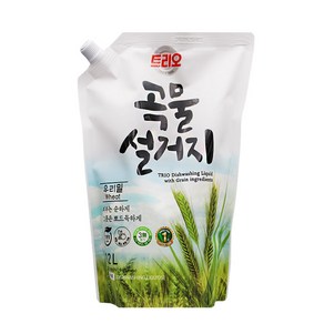 애경 트리오 곡물설거지 1.2L 우리현미 2개 + 우리밀 2개 / 주방세제 리필