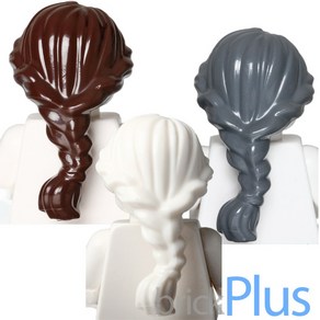 레고 헤어 자스민 헤어 / 여신 땋은 머리 - 진회색 다크 브라운 화이트 Minifig Hai Female Ponytail Long Fench Baided 88286, 다크브라운, 1개