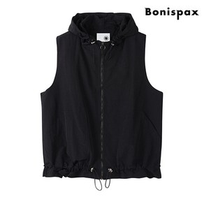 [보니스팍스] 무지 스트링 포켓 후드 집업 베스트 (XO1VW004L0)