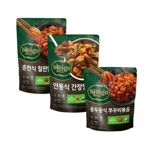 비비고 춘천 철판 닭갈비 700g x1개+간장찜닭 700g x1개+쭈꾸미볶음 355g x1개, 없음