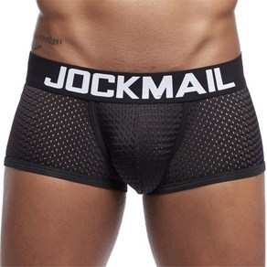 JOCKMAIL 남성 복서 팬티 메쉬 속옷 투명 편안한 낮은 허리 통기성 반바지 수영 트렁크 스포츠 반바지