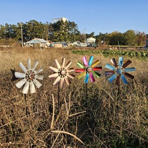 정원 바람개비 철제 꾸미기 마당꾸미기 조형물 겨울정원, 실버