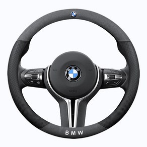 퓨리빌루스 BMW 핸들커버 겨울 5시리즈 3시리즈 X5 X3 X4 이탈리아 무스탕, 무스탕+통풍구컷_블랙