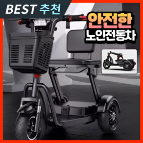 올인전자 안전한 노인 전동차 리튬배터리 사륜 전기 스쿠터 장애인 휠체어 바이크, 1개, 3. 안전한 전동차 [블랙_36V 18A],