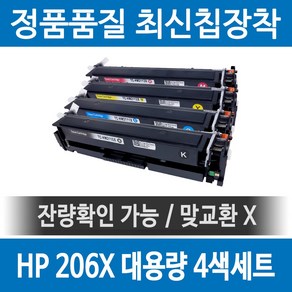 HP 206X W2110X 정품 인식칩 장착 재생토너 M255nw M283fdw M282nw M255dw M283 세트 호환