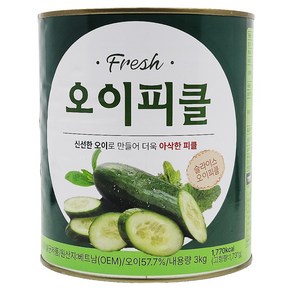 그리너리 업소용 대용량 후레쉬 오이피클 슬라이스 3kg, 1개