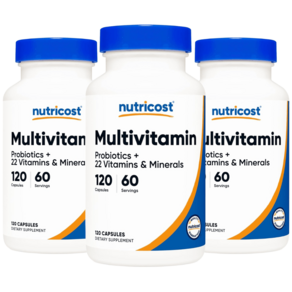 뉴트리코스트 멀티비타민 1360mg 120캡슐 1서빙 1360mg 60회분 Multivitamin Capsules [120 CAPS], 120정, 3개