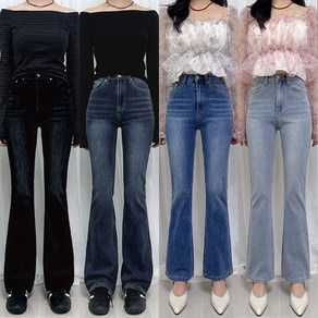 제이엠스타일 [숏 기본 롱] S~2XL 여성 스판 부츠컷 청바지 하이웨스트 빅사이즈 데님 팬츠 여자 나팔바지 키작녀 키큰녀 사계절