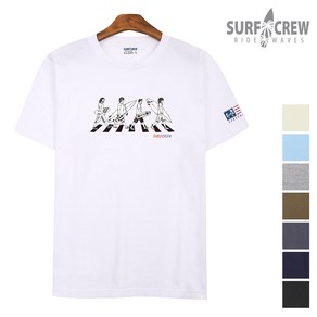 SURFCREW 서프비틀즈 반팔티셔츠 S-3XL 17수면 라운드 남녀공용 레이어드