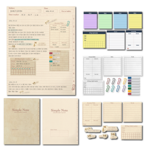 노트 스티커 포함 아이패드 굿노트 종이질감 속지 하이퍼링크 pdf, 8권 + 스티커