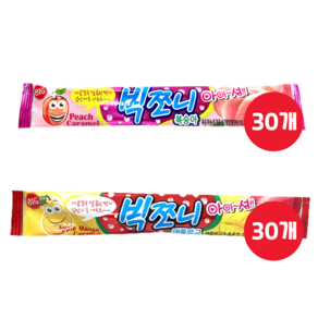 빅쪼니 새콤달콤 2종 애플망고맛 복숭아맛, 15g, 60개