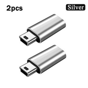 안드로이드 스마트폰 태블릿용 미니 USB 수-C 타입 암 어댑터 변환기 커넥터 1-3 개, [04] 2pcs Silve