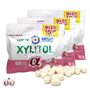 롯데 자일리톨껌 피치(리필형) x 3봉(+밀크츄 2개포함), 102g, 3개