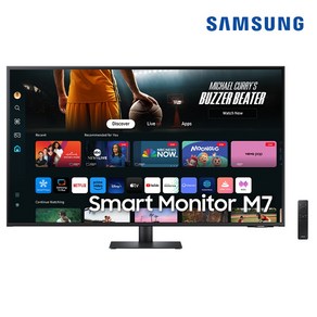 삼성전자 스마트모니터 M7 S43BM700 108cm 110cm 4K UHD 스피커내장 43인치모니터, 80cm, 43인치 S43BM700 (TV시청시 세탑박스 필수)