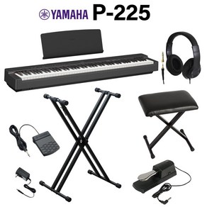 야마하 P-225B 블랙 전자 피아노 88 건반 세트(일본직배송), 1개