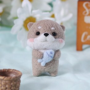 카피바라 양모 펠트 diy 인형 만들기, 6. 수달, 1개