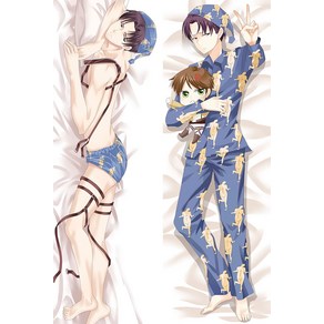 Dakimakua Anime Shingeki no Kyojin Attack on Titan Een Levi 베개 커버 허깅 바디 베개 케이스 양면 프린트, 56063, 35x100cm 복숭아 피부, 1개