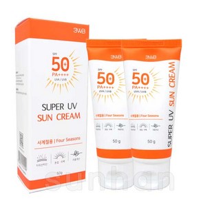 3WB 예쁜얼굴 슈퍼 UV 썬크림/선크림 50g, 2개