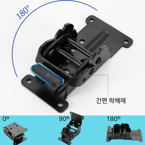 통품스토어 간편 락해제 초강력 힌지 선반 브라켓 셀프 간편 설치 접이식 테이블 설치, 1개, 블랙