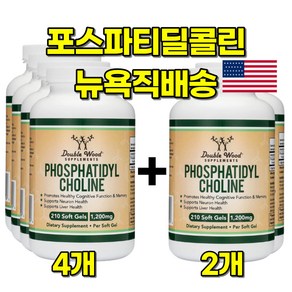 더블우드 포스파티딜콜린 1200mg 콜린 레시틴 210정 6개