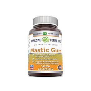 어메이징 뉴트리션 위장건강 매스틱검 500mg 60정 / Amazing Fomulas Mastic Gum 500mg 60 Caps, 1개