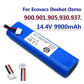 EcovacS Deebot OzMo 로봇 진공 청소기용 18650 배터리 14.4V 9900Mah 900 901 905 930 937, 03 14.4V 6000mAh