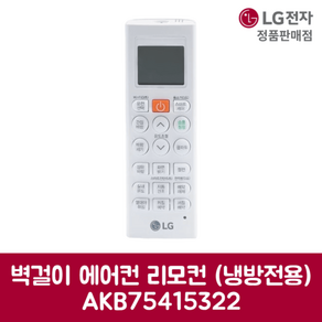 LG전자 엘지 정품 벽걸이 에어컨 리모컨 냉방 전용 AKB75415322, 1개