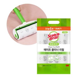 3M 스카치브라이트 테이프클리너 돌돌이 대형 베이직 리필 6R 1세트