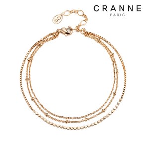 [끄란느] 14K GOLD PLATED 트리플 레이어드 체인 팔찌 C24BB056