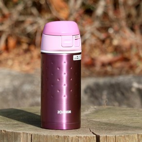 조지루시 스텐 원터치 텀블러 350ml 코끼리 보온보냉병 SM-DA35-PE, 클리어핑크