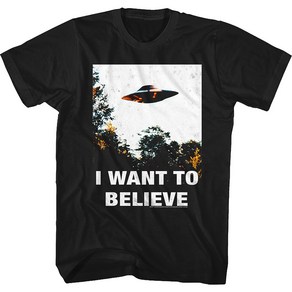 ROCKPANDA Black I Want To Believe Poster X-Files 반팔티