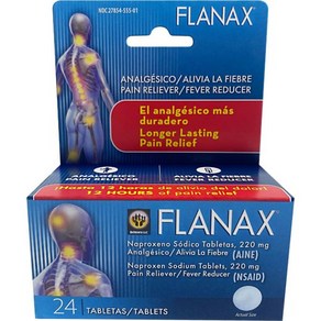 Pain Relieve and Feve Reduce Napoxen Sodium Tablets – 220 Mg (24 count) by Flanax, 1개, 24정