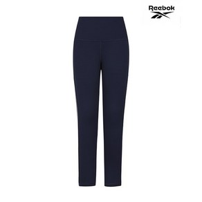 리복 Reebok 여성 네이비 트레이닝 SH 벨루어 테이프 7 8부 레깅스 REPA1F343N2