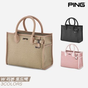 [삼양인터내셔널정품]2023 핑 W RIBBON 토트백[화이트][여성용], 핑크 GK100855, 토트백
