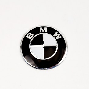 BMW 엠블럼 로고 스티커 블랙 화이트 알루미늄스티커 56MM, 1개, 블랙/화이트