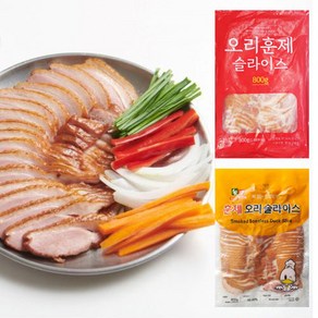 냉동 훈제 오리 슬라이스 800g 완포 뼈 없는 순살코기, 농우 냉동 훈제 오리 슬라이스 800g, 1개