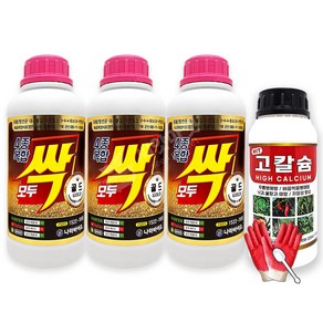 복합비료 미량요소 식물영양제 모두싹 골드 1kg 3개 + 식물칼슘제 고칼슘 500ml, 1L