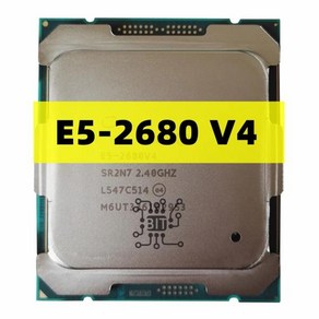 중고 E5 2680V4 CPU 프로세서 Xeon E5-2680V4 2.40GHz 14 코어 35M 14NM E5-2680 V4 FCLG 호환A2011-3 TPD 120W, 한개옵션0