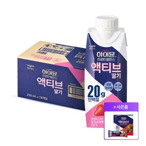 하이뮨 프로틴 밸런스 액티브 딸기 250mlx18개+액티브바6개