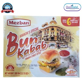 Mezban Kaachi Special Bun Kabab 390g 메즈반 카라치 스페셜 분 케밥 390g, 2개