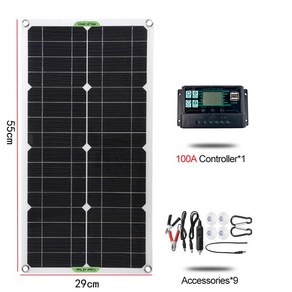 태양광패널 태양열발전기 가정용태양광 2000w 1000w 태양 전지 패널 18v 고효율 단결정 휴대용 유연한 방수 비상 충전 야외 태양 전지