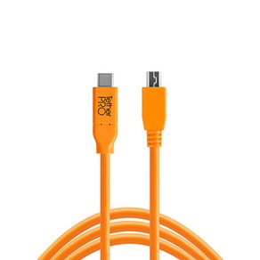 TethePo USB-C to 2.0 Mico-B 5-Pin 케이블/오렌지, 1개