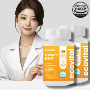 에코바이탈 브로멜라인 프로 고함량 파인애플효소 파파인 600mg, 1개, 60정