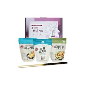 곰표 소중한 마음상자젓가락 4p 명절선물 9개1BOX 부침가루 밀가루 튀김가루 튀김젓가락은 추가구성, 9개