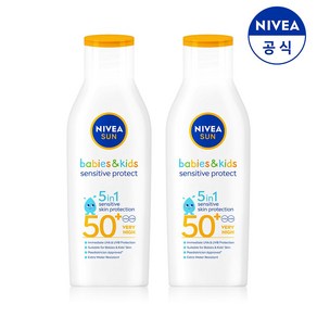 니베아 키즈 센서티브 프로텍트 앤 플레이 선 로션 SPF50+ PA++++, 2개, 200ml