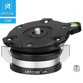 ARTCISE LH6 360도 파노라마 레벨링 베이스트라이포드 헤드 20kg 하중 용량량, 1개