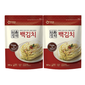 아워홈 이남김치 백김치 500g 캠핑음식, 2개