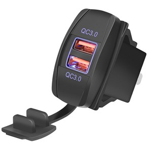 오토바이 2X USB QC3.0 Autobus 보트 Motobike 오토바이 용 충전기 유니버설, 푸른, 1개